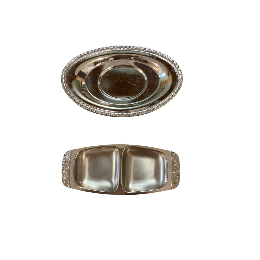 Alessi Italy 4057 Divided Dish & International Stainless Oval Platter Set Silver - Picture 8 of 8